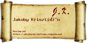 Jakoby Krisztián névjegykártya